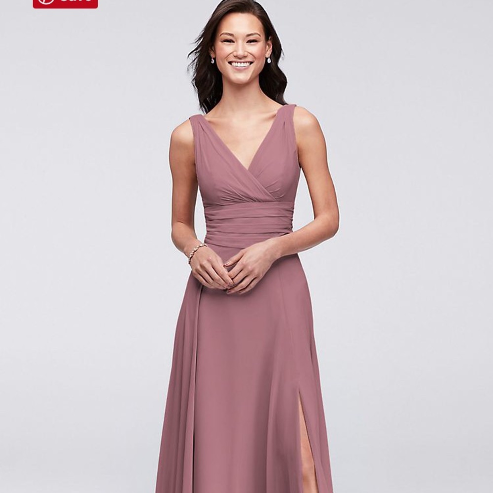 Surplice Tank Long Chiffon Bridesmaid Dress